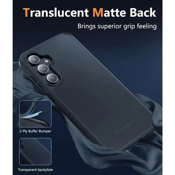 Black‎ Translucent Back Case for Samsung Galaxy S23 FE Ultra 6.4” Military Grade - Picture 4 of 7